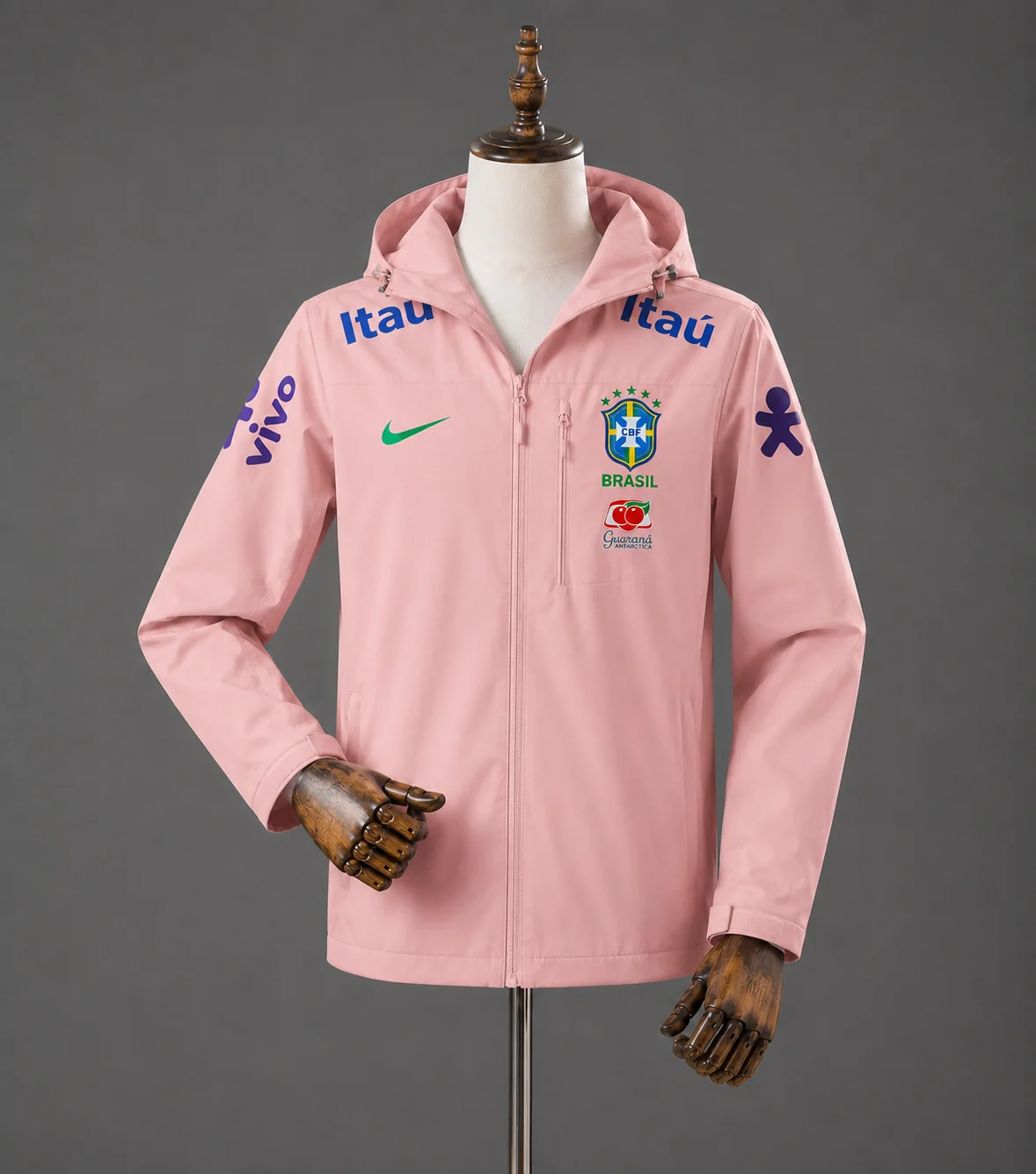 Veste coupe-vent réversible Brésil rose