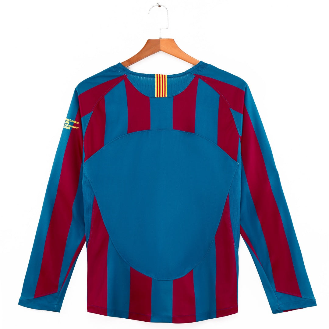 2005-2006 Maillot Barcelone Domicile Rétro Manches Longues