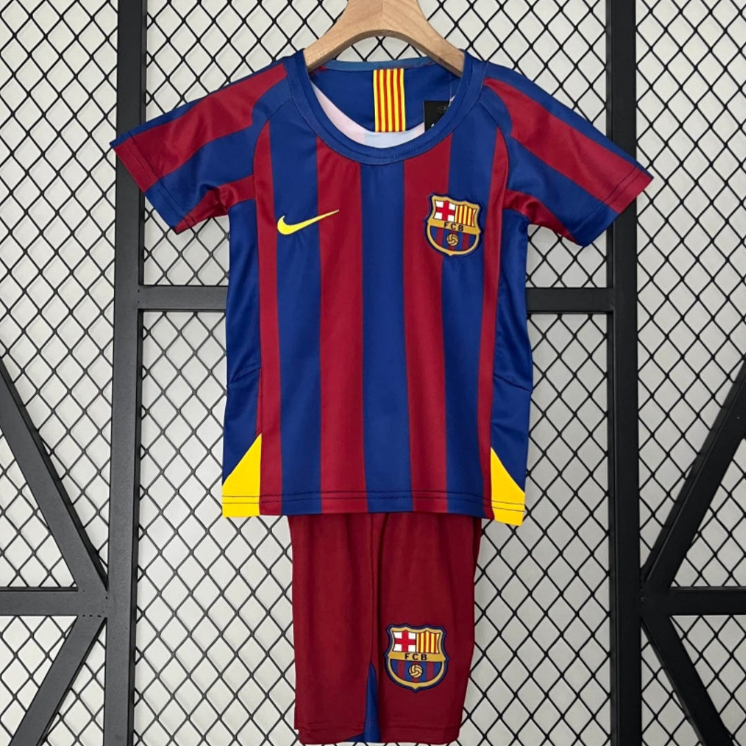 2005-2006 Ensemble Enfant Barcelone Domicile Rétro