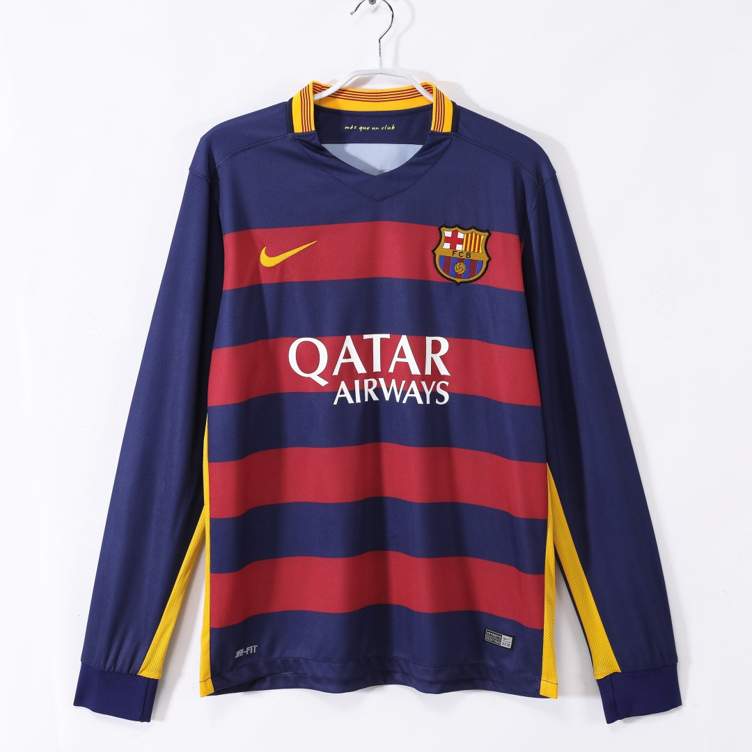 2015-2016 Maillot Barcelone Domicile Rétro Manches Longues