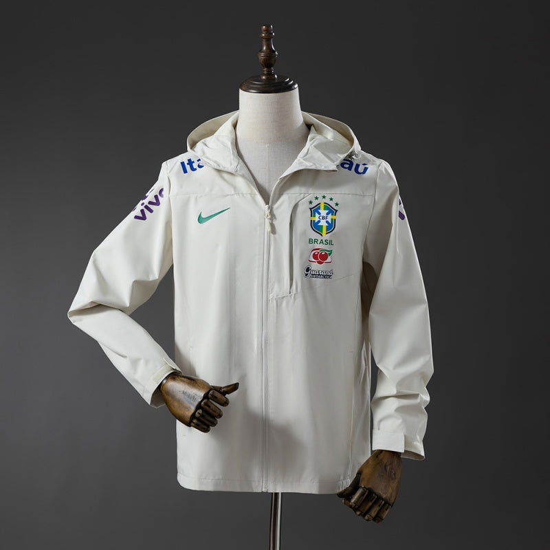 Veste coupe-vent réversible Brésil white