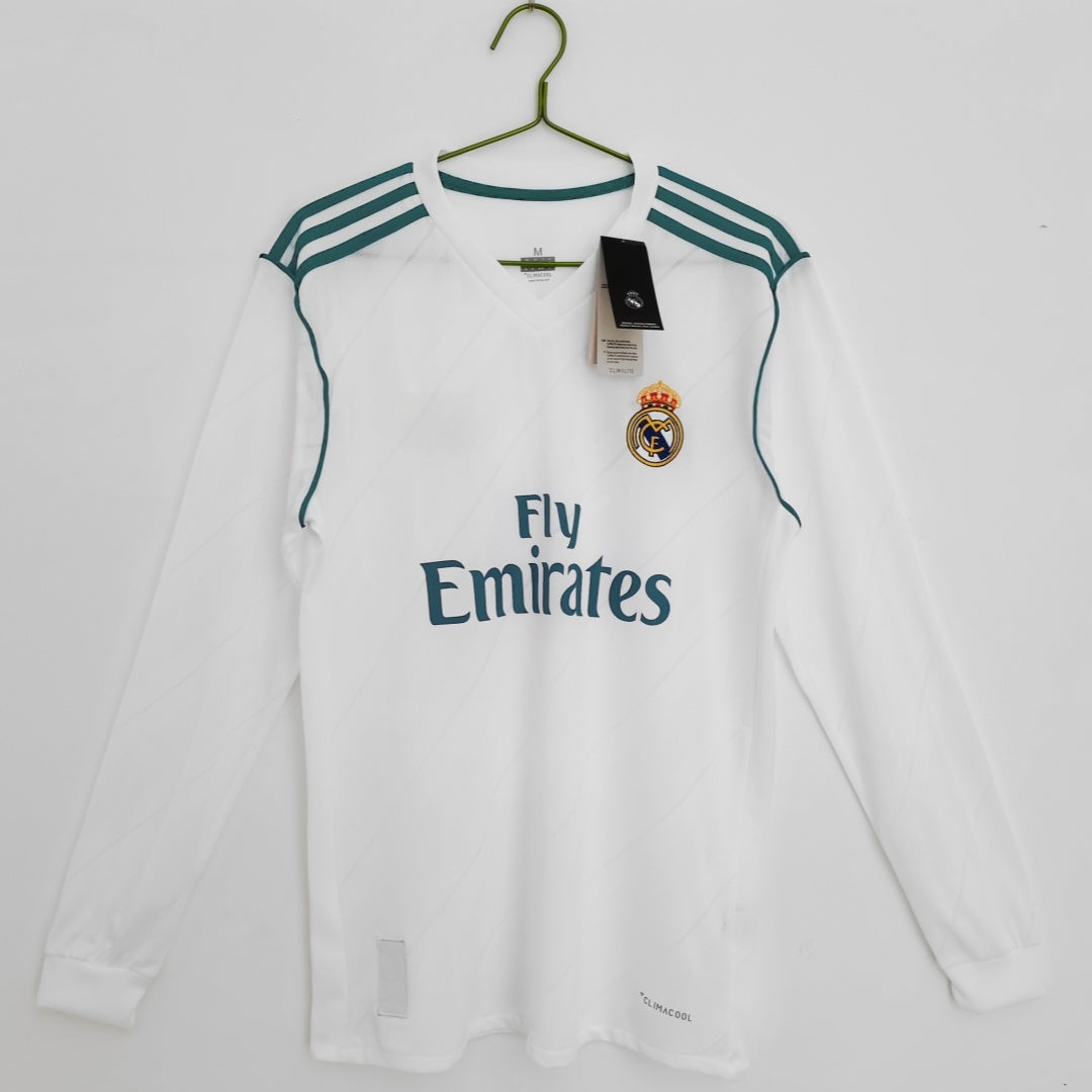 2017-2018 Maillot Retro Real Madrid Domicile Manches Longues