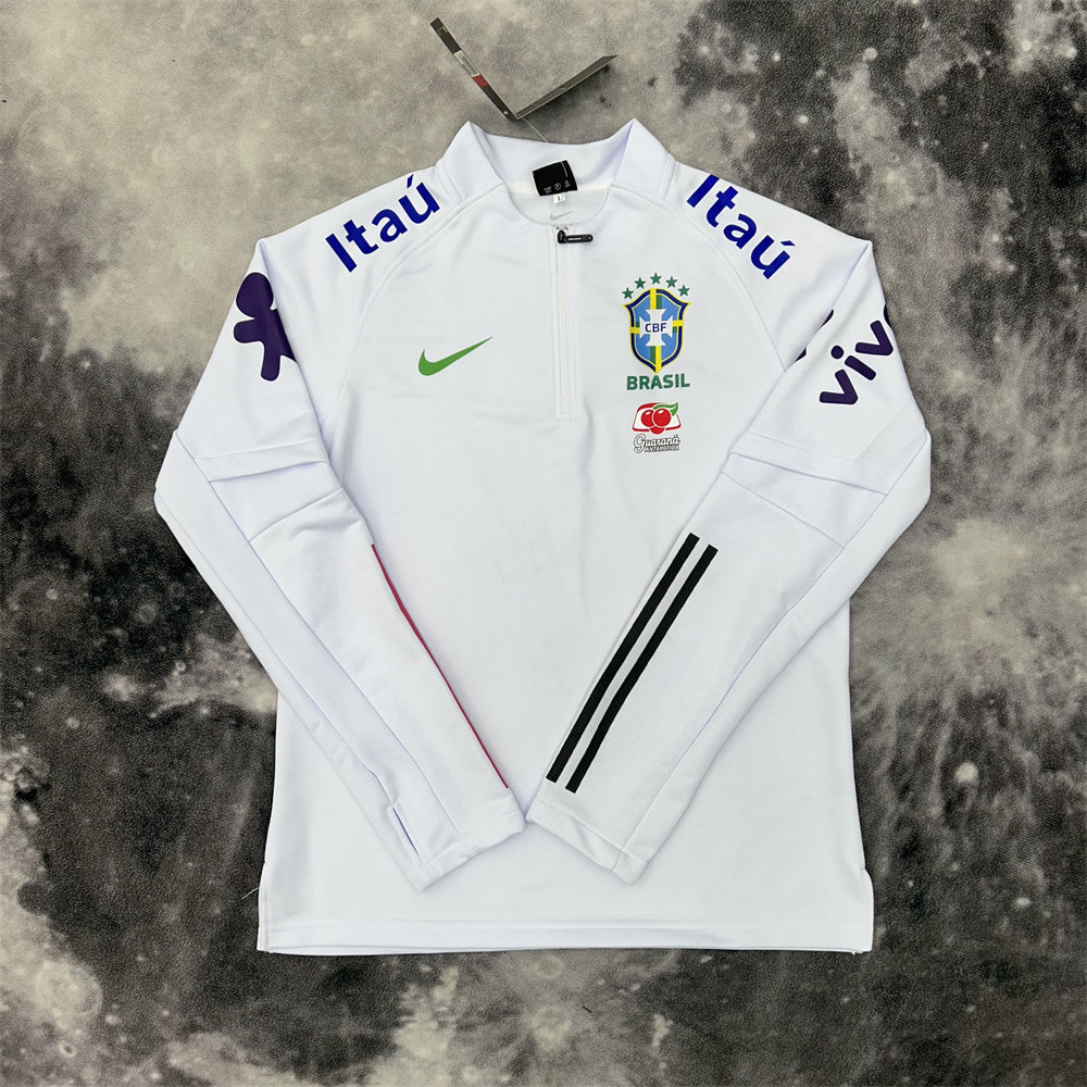 Veste du Brésil Zippé 2026 Longues training white