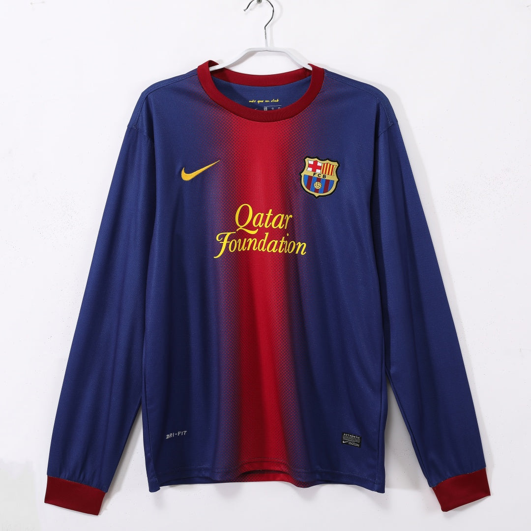 2012-2013 Maillot Barcelone Domicile Rétro Manches Longues