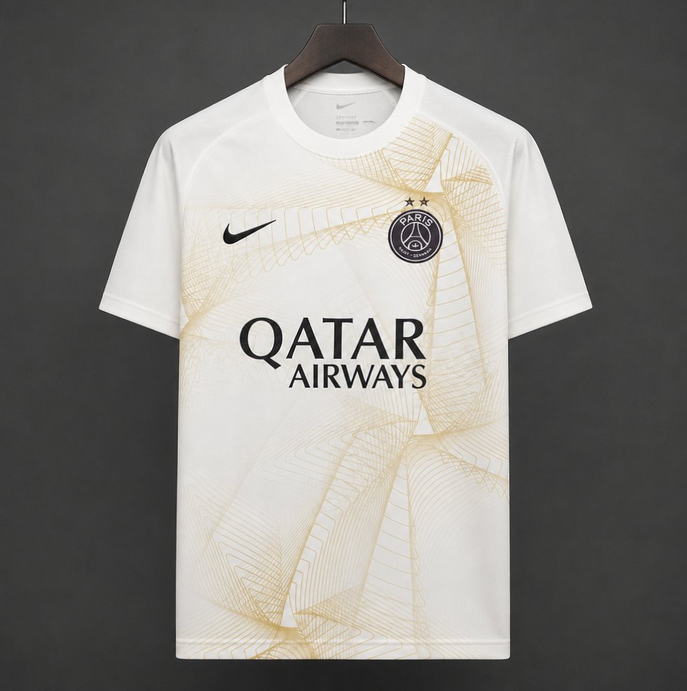 Maillot 26/27 PSG Spécial  Pre-Match White/Gold