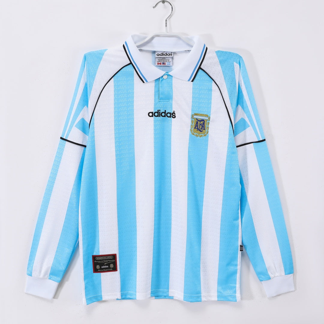 1998-1997 Maillot  Argentine Domicile Rétro  Manches Longues