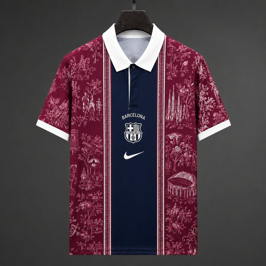 Maillot 26/27 Barcelone Special Edition Burgundy Polo Collar